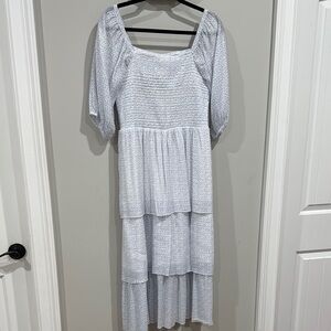 Elegant Blue Tiered Dress